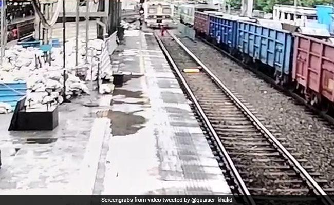 Video: Alert Maharashtra Cop Saves Woman From Being Run Over By Train