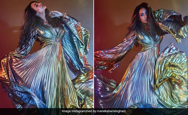 Malaika Arora Is A Mermaid Like No Other In A Holographic Pleated Dress