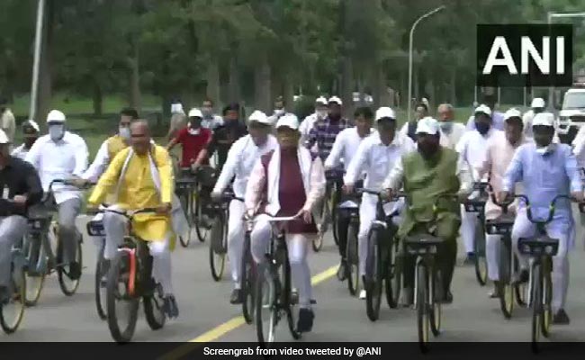 Watch: On World Car-Free Day, Haryana Chief Minister Rides Bicycle