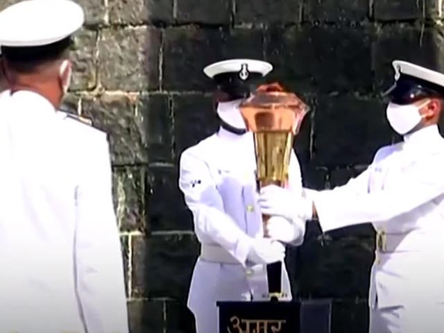 Indo-Pak War Victory Torch Reaches Naval Dockyard In Mumbai