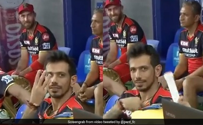 मैक्सवेल पैड पहनकर तैयार थे, तो चहल ने कैमरे की ओर देखकर किया इशारा, 'मैं जाउंगा नंबर 3 पर ..'देखें Video