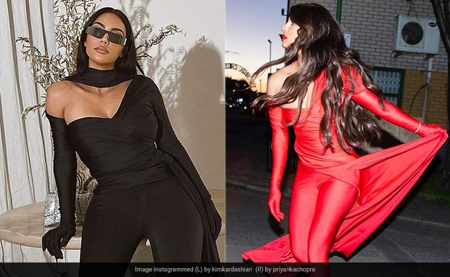 Who Wore The Balenciaga One-Piece Suit Better: Kim Kardashian In Black With Her Rs 4 Lakh Handbag Or Priyanka Chopra In Red?
