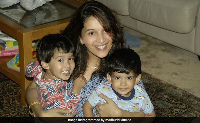 Madhuri Dixit's Thursday Mood Is A Throwback With Sons Arin And Raayan
