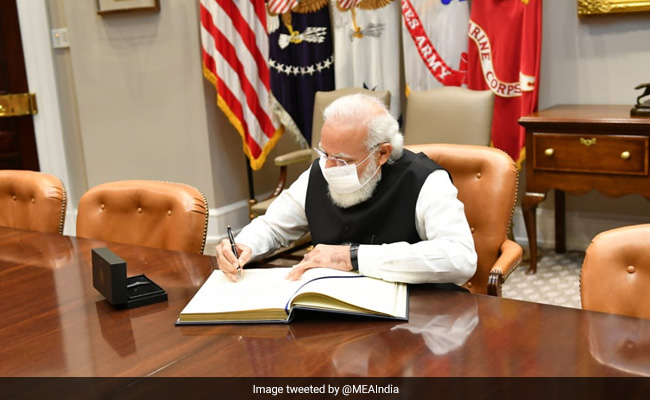 PM Modi Signs Visitors' Book At White House, Inks New Chapter In India-US Ties