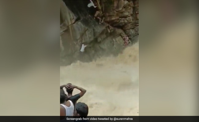 छोटे बच्चे के साथ झरने में फंस गई थी मां, लोगों ने जान पर खेलकर बचाई जान, Video देख खड़े हो जाएंगे रोंगटे