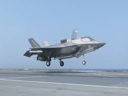 Watch: F-35B Fighter Jet's Vertical Landing On UK Warship Near Mumbai Watch: F-35B Fighter Jet's Vertical Landing On UK Warship Near Mumbai