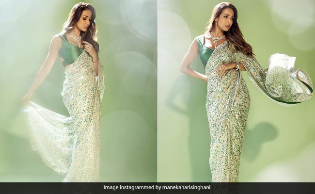 Malaika Arora Dazzles In A Rs 1.35 Lakh Sequinned Manish Malhotra <i>Saree</i>