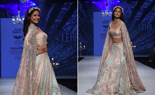 Hina Khan Is A Bohemian Bridal Dream In A Stunning Pink And Blue Pastel <i>Lehenga</i>