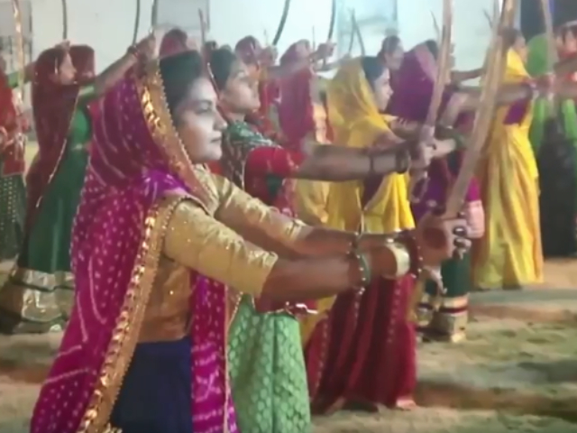 Gujarat Rajput Women Display Sword Skills At Event