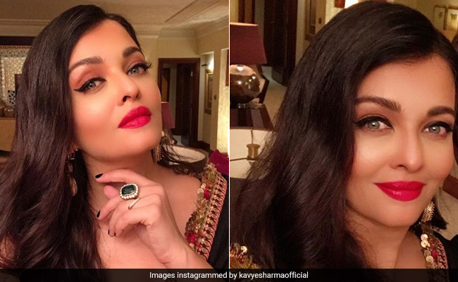 Aishwarya Rai Leaves Us Spellbound In A Stunning Black Ensemble Set With Red Lips
