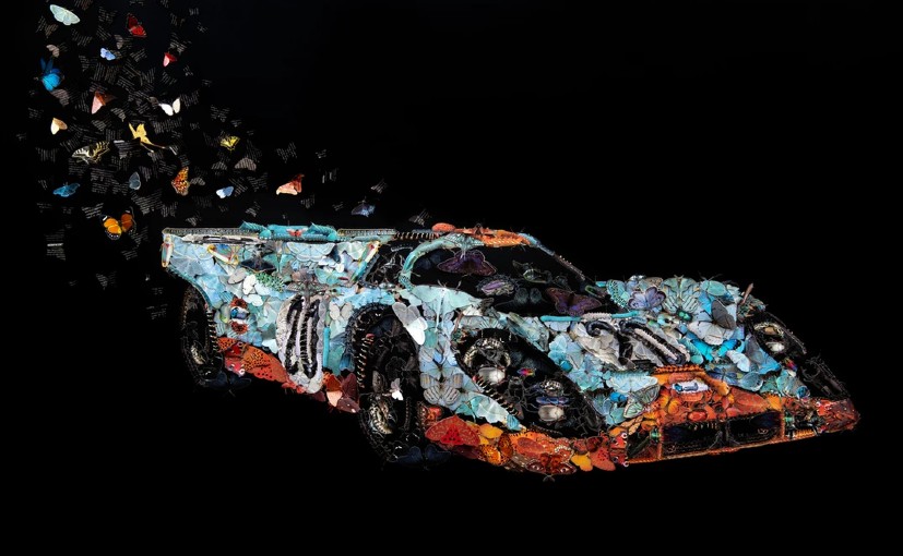 This Porsche 917 Race Car Artwork Is Made Out Of 1,000 Paper Butterflies