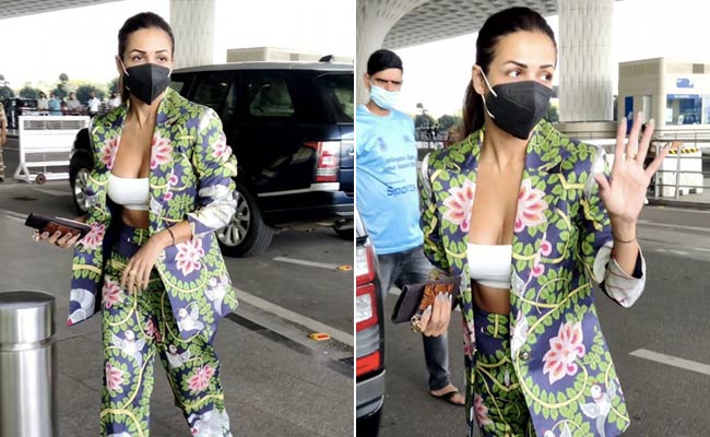 Malaika Arora Takes Her Print Party With Her Stylish Pantsuit To The Airport