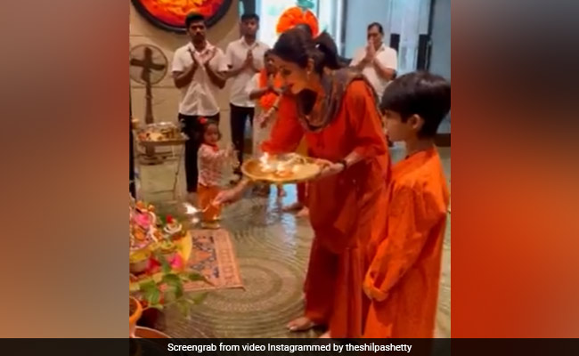 Navratri 2021: Inside Shilpa Shetty's Festivities With Daughter Samisha And Son Viaan