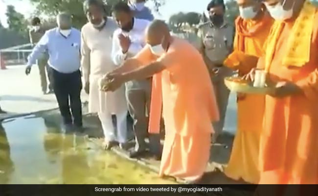 Yogi Adityanath Offers River Water Sent By Afghan Girl At Ram Temple Site