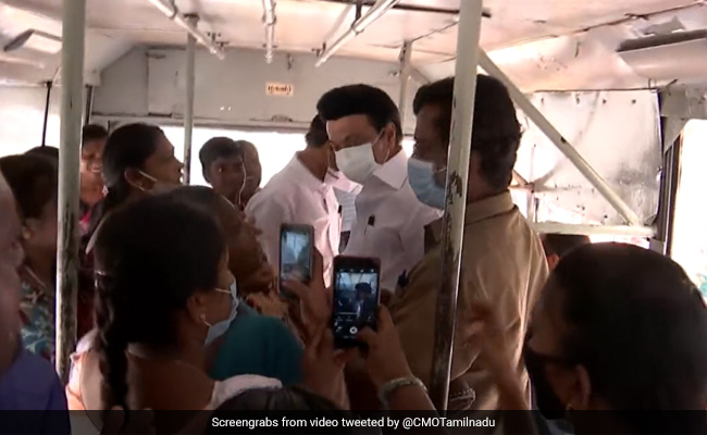 Watch: Tamil Nadu Chief Minister MK Stalin Boards Public Bus Surprising Passengers