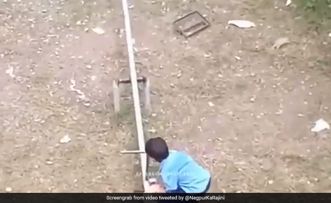 बच्चे के साथ खेलने के लिए नहीं आया कोई, तो पत्थर से किया ऐसा जुगाड़, फिर मजे से झूलने लगा झूला - देखें Video