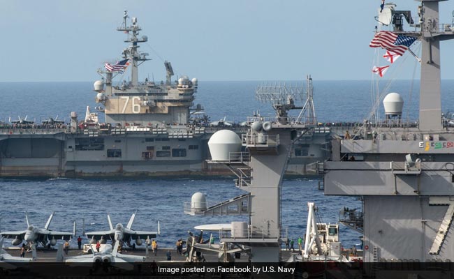 US' Nuclear-Powered Aircraft Carrier Carl Vinson In Malabar Exercise