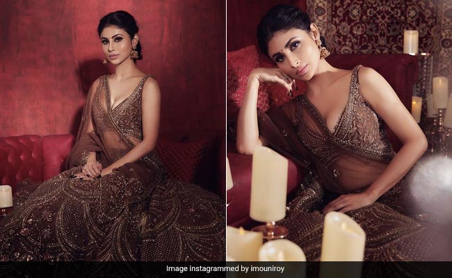 Mouni Roy Is Definitely The Belle Of The Autumn Ball In Her Stunning Brown <i>Lehenga</i>