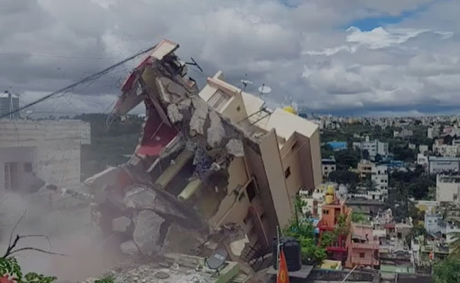Watch: Bengaluru Building Tilts, Sways And Is Then Demolished