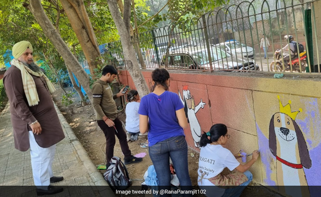 Pics: Delhi's First Dog Park Has Swings For Canines, Artistic Caricatures