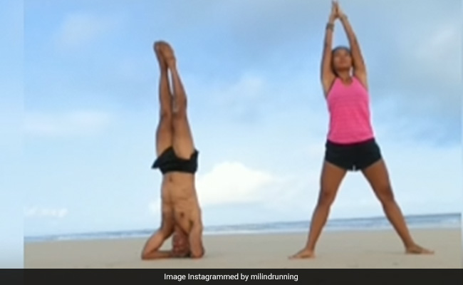 When Milind Soman And Ankita Konwar Did Yoga On A Beach