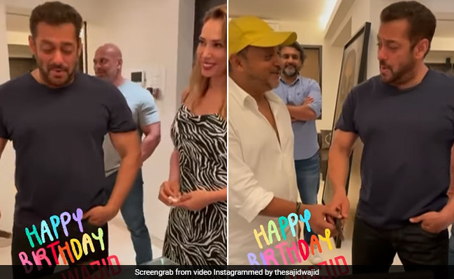 Salman Khan Cuts Cake On Late Composer Wajid Khan's Birth Anniversary With Iulia Vantur By His Side
