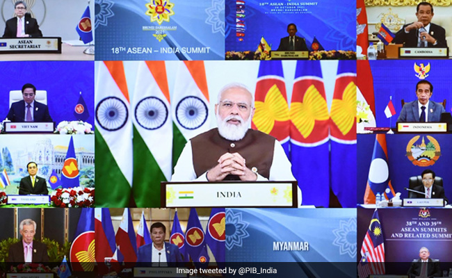 PM Modi Exchanged Views On Regional, Global Issues At 18th ASEAN-India Summit