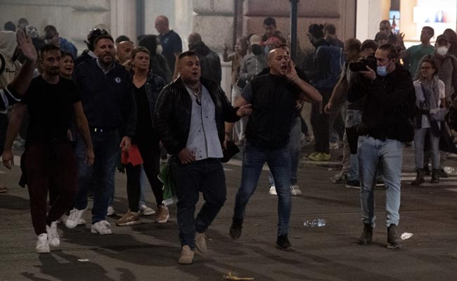 Thousands Protest In Rome Against COVID-19 Health Pass System At Workplaces