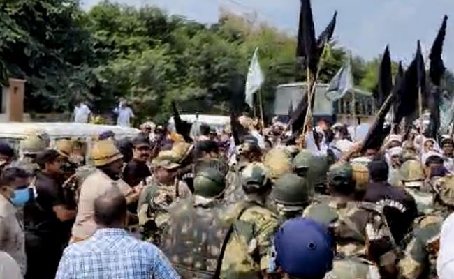 Video: In Haryana, Cops Fire Water Cannons At Protesting Farmers