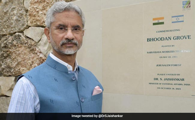 Foreign Minister S Jaishankar Unveils Plaque At Bhoodan Grove In Israel