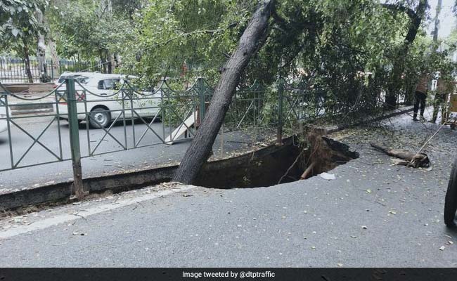 Delhi Traffic Police Issues Advisory After Road Caves In In West Delhi