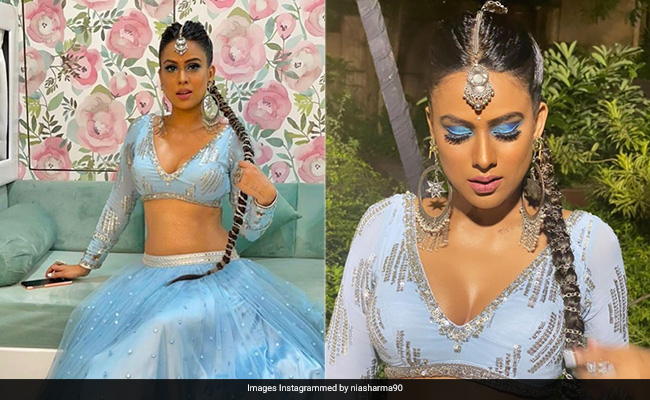 Nia Sharma Does Garba Night Fashion Gorgeously In A Shimmery <i>Lehenga</i>
