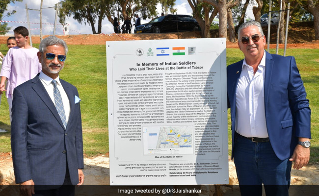 S Jaishankar Unveils Plaque In Memory Of Indian Soldiers In Israel