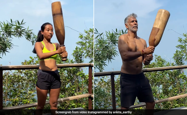 Milind Soman Is Ankita Konwar's Loudest Cheerleader, Especially When She's Working Out With A <I>Mugdar</i>