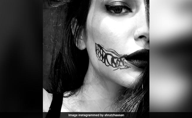 Is It Halloween Already? Shruti Haasan Shares Pics Of Face Doodle Done By Boyfriend Santanu Hazarika