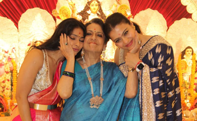 Durga Puja 2021: New Day, New Pics From Kajol's Festivities With Tanuja, Tanishaa Mukerji And Yug