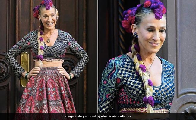 Sarah Jessica Parker Takes New York By Storm In A True Boho Falguni Shane Peacock <i>Lehenga</i>
