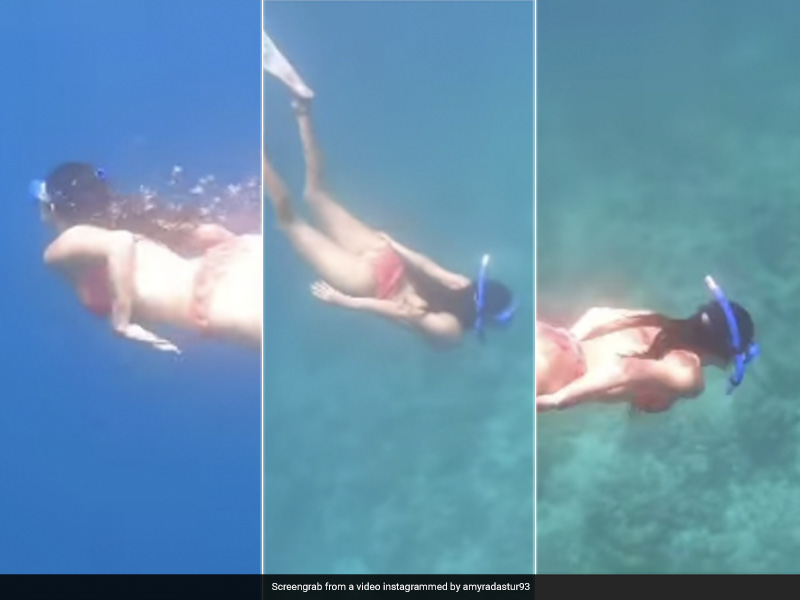 Amyra Dastur In A Vibrant Printed Bikini Is A Mermaid In Disguise