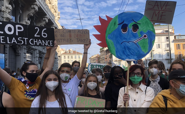 Greta Thunberg Leads Climate March At Milan Youth Summit