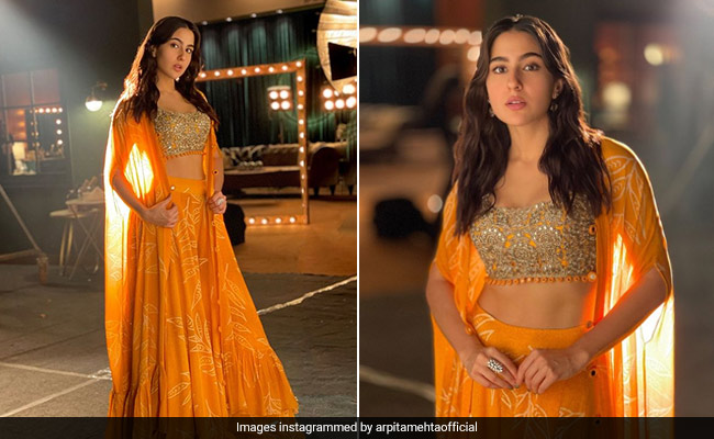 Sara Ali Khan In A Glorious Orange <i>Sharara</i> Screams Festive Days