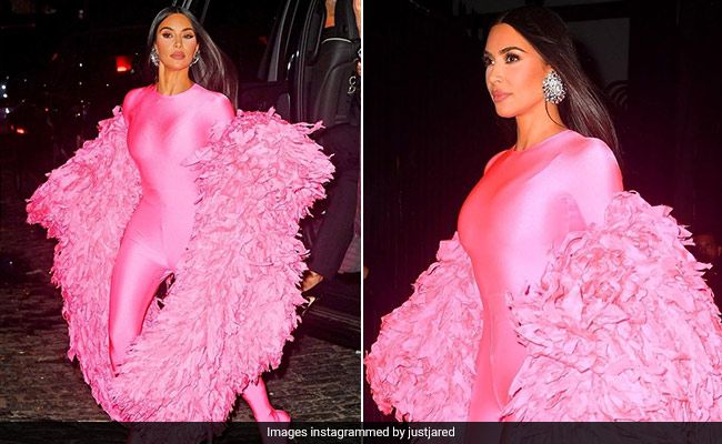 Kim Kardashian Slayed Her Way In A Pretty Pink One-Piece Outfit For <i>Saturday Night Live</i>