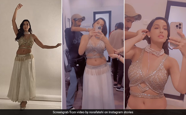 Nora Fatehi's Sparkly <i>Lehengas</i> Can Shimmy The Night Away