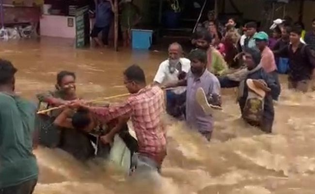 Watch: Pilgrims Stranded As Heavy Rain Floods Temple Town Tirupati