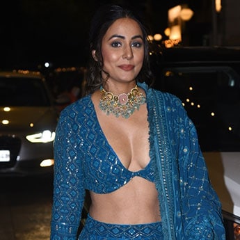 hina khan blue dress HINA KHAN X CRUNK BLUE FLOWER EMBROIDERED MINI DRESS  SHE'LL