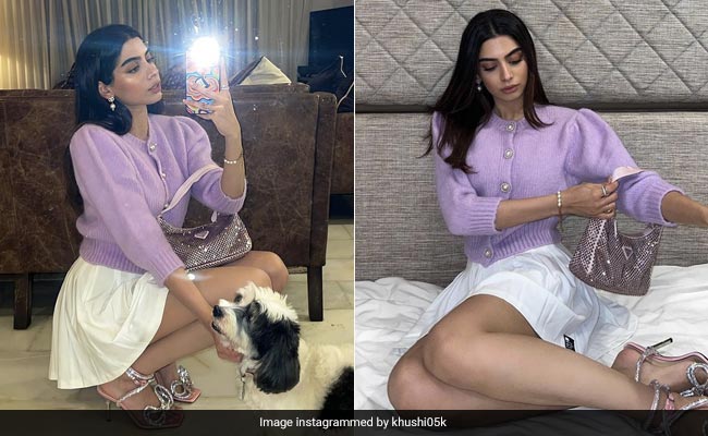 Khushi Kapoor Too Can't Seem To Get Over The Rs 1.3 Lakh Prada Crystal Handbag
