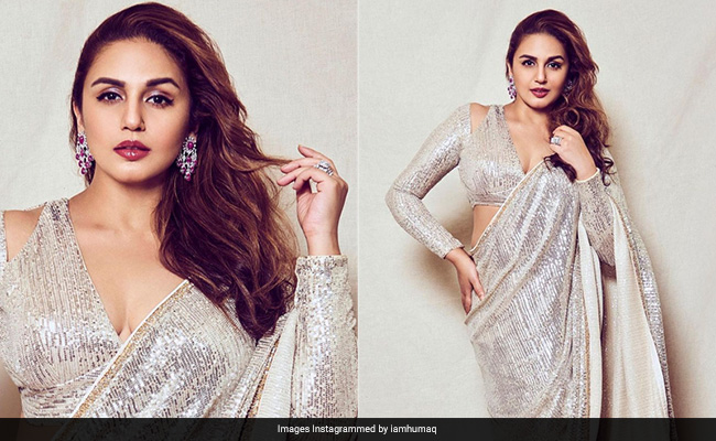 Huma Qureshi In A Sparkly Sequinned Saree Is The Brightest Star In The Room