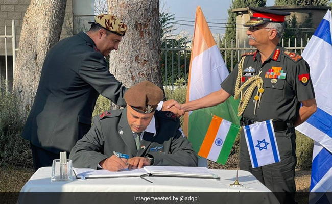 Army Chief Lays Wreath At Indian Soldiers War Memorial In Israel