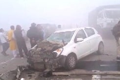 Car Pile-Up Near Delhi In Thick Smog, 6 Injured, Couple Critical Car Pile-Up Near Delhi In Thick Smog, 6 Injured, Couple Critical