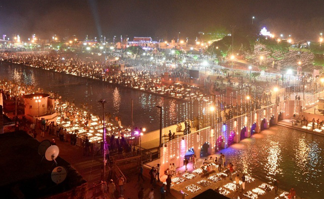 Watch: 9 Lakh Diyas Light Up Ayodhya River Banks And Ink Guinness Glory