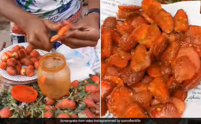 मैगी के बाद अब स्ट्रॉबेरी के साथ हो गया सितम, वायरल वीडियो देख भड़क उठ लोग